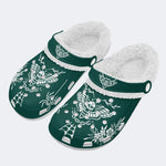 Death Moth Vintage Print - Fur Lined Slippers/Sandals