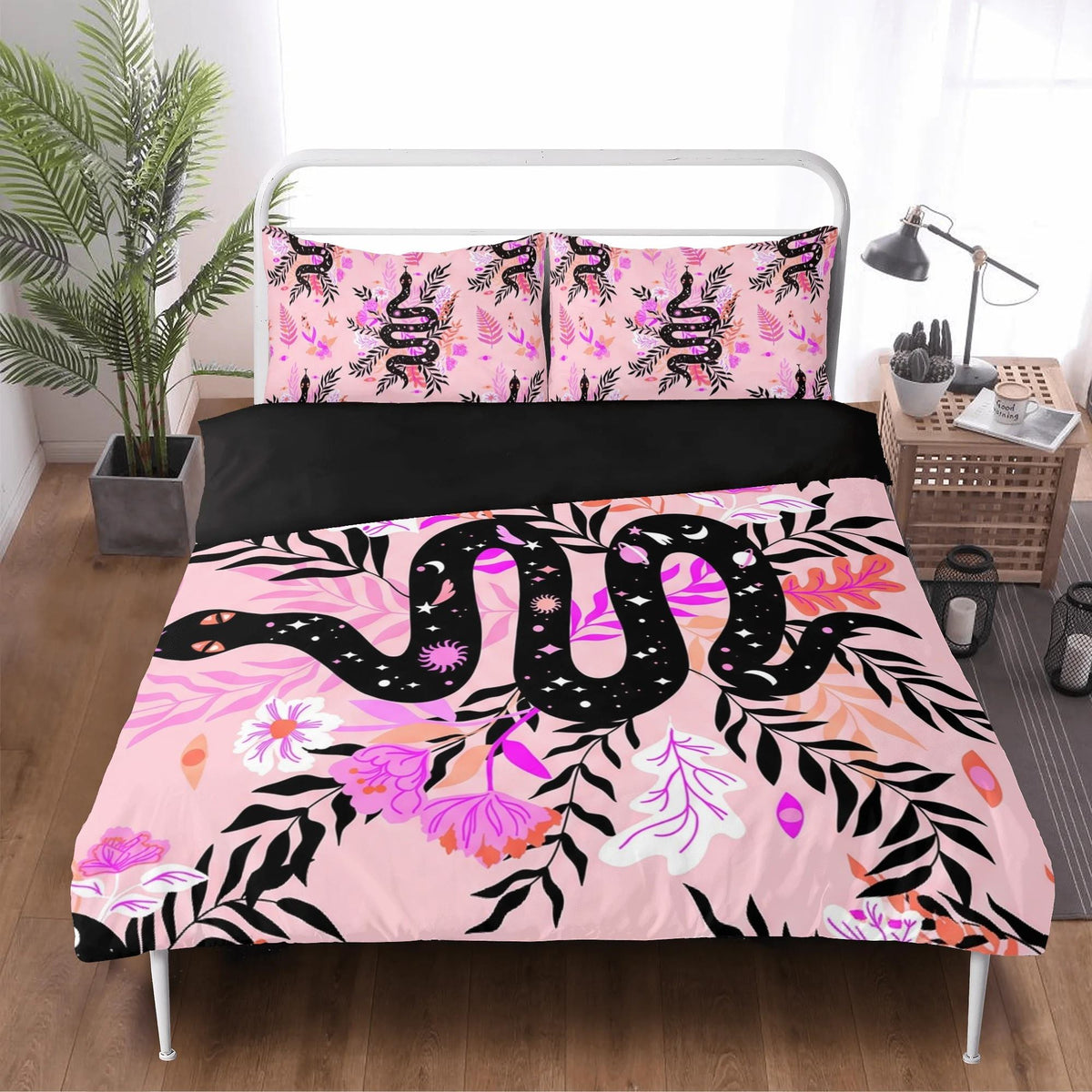 Witchy Botanical Snake - Three Piece Bedding Set