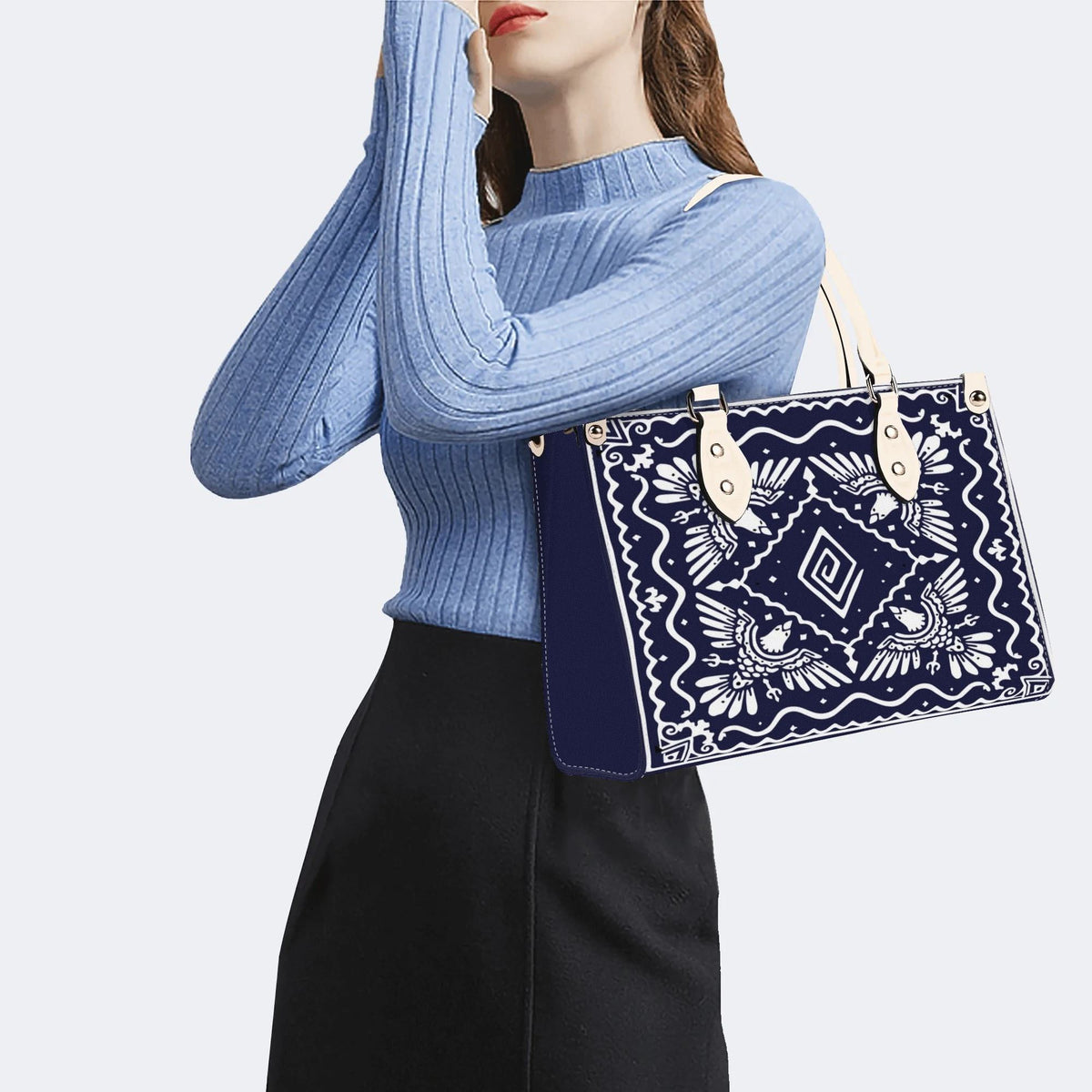 White Eagle Totem - Leather Handbag