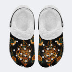Old School Flame Tiger Print - Fur Lined Slippers/Sandals