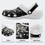 Retro Starry Sky Mushroom Print - Fur Lined Slippers/Sandals