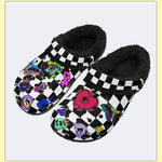 Gothic elements combination Print - Colorable Fur Lined Slippers/Sandals