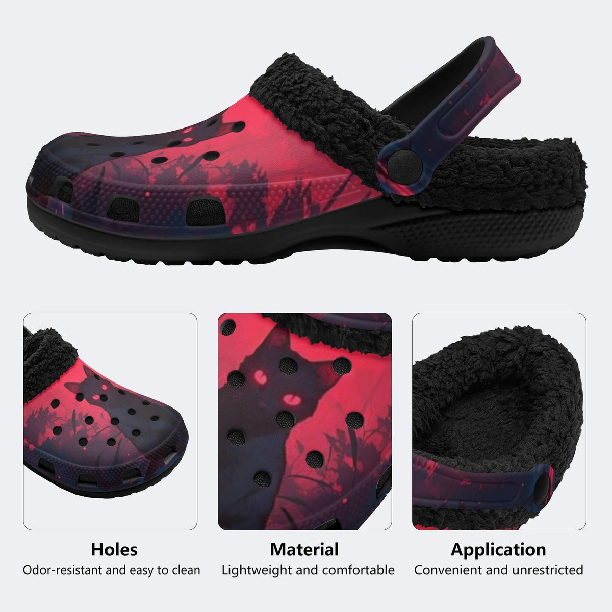 Mystic Twilight Cat - Fur Lined Slippers/Sandals