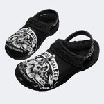 Gothic Shadow Walker Skull - Fur Lined Slippers/Sandals