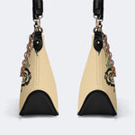 Green Death Moth Print - Leather Crossbody Bag