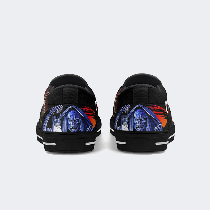 Horror Print Skull Unisex - Slip On Shoes