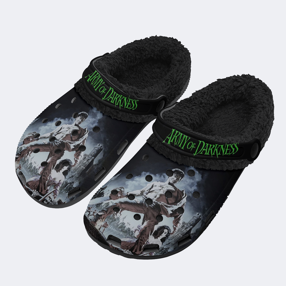 Horror Print - Fur Lined Slippers/Sandals