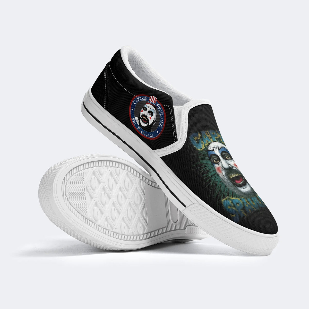Vintage Horror Art Printed - Slip On Shoes