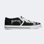 Unisex Black Metal Pinhead Print - Slip On Shoes