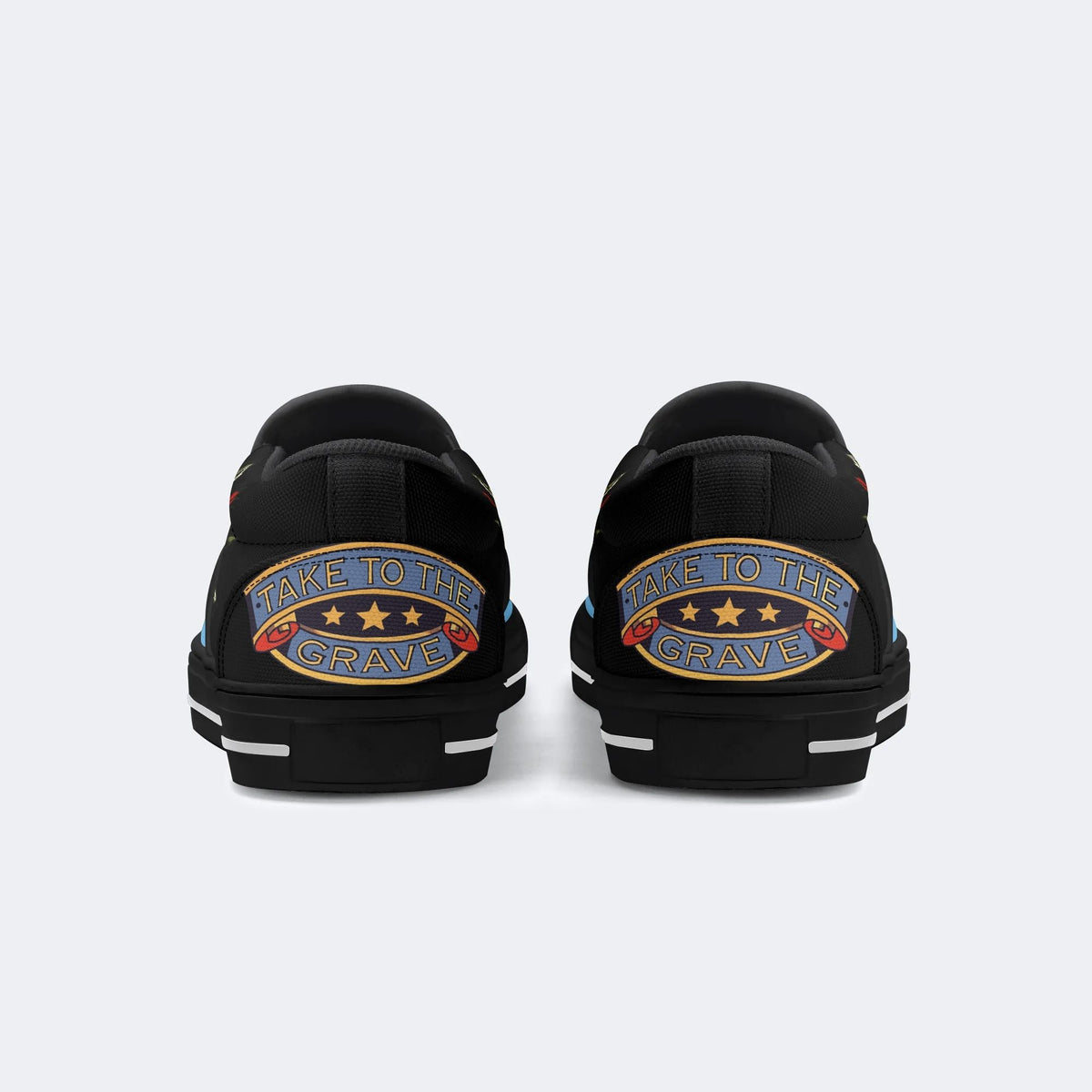 Black Panther And Sword Print - Slip On Shoes