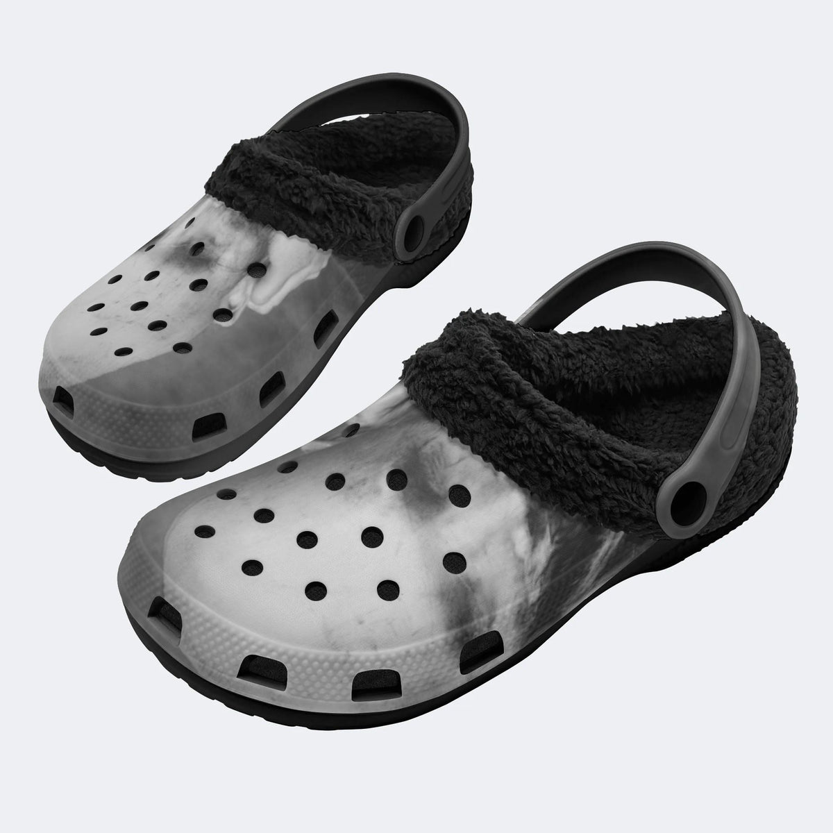 Noir Angel Specter - Fur Lined Slippers/Sandals