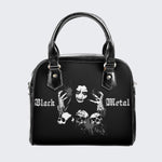 Black Metal - Leather Shoulder Handbag