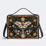 Retro Bohemian Sun Moon Star Moth - Leather Satchel Bag