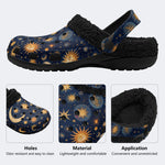 Celestial Sun Moon - Fur Lined Slippers/Sandals