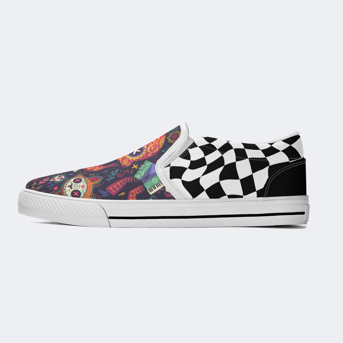 Day of the Dead Pattern - Slip On Shoes