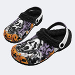 Scary Scream Pumpkin - Fur Lined Slippers/Sandals