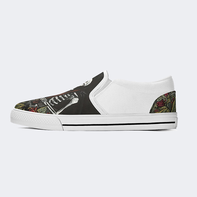 Unisex Retro Totenkopf&amp;Rose Print - Slipper 