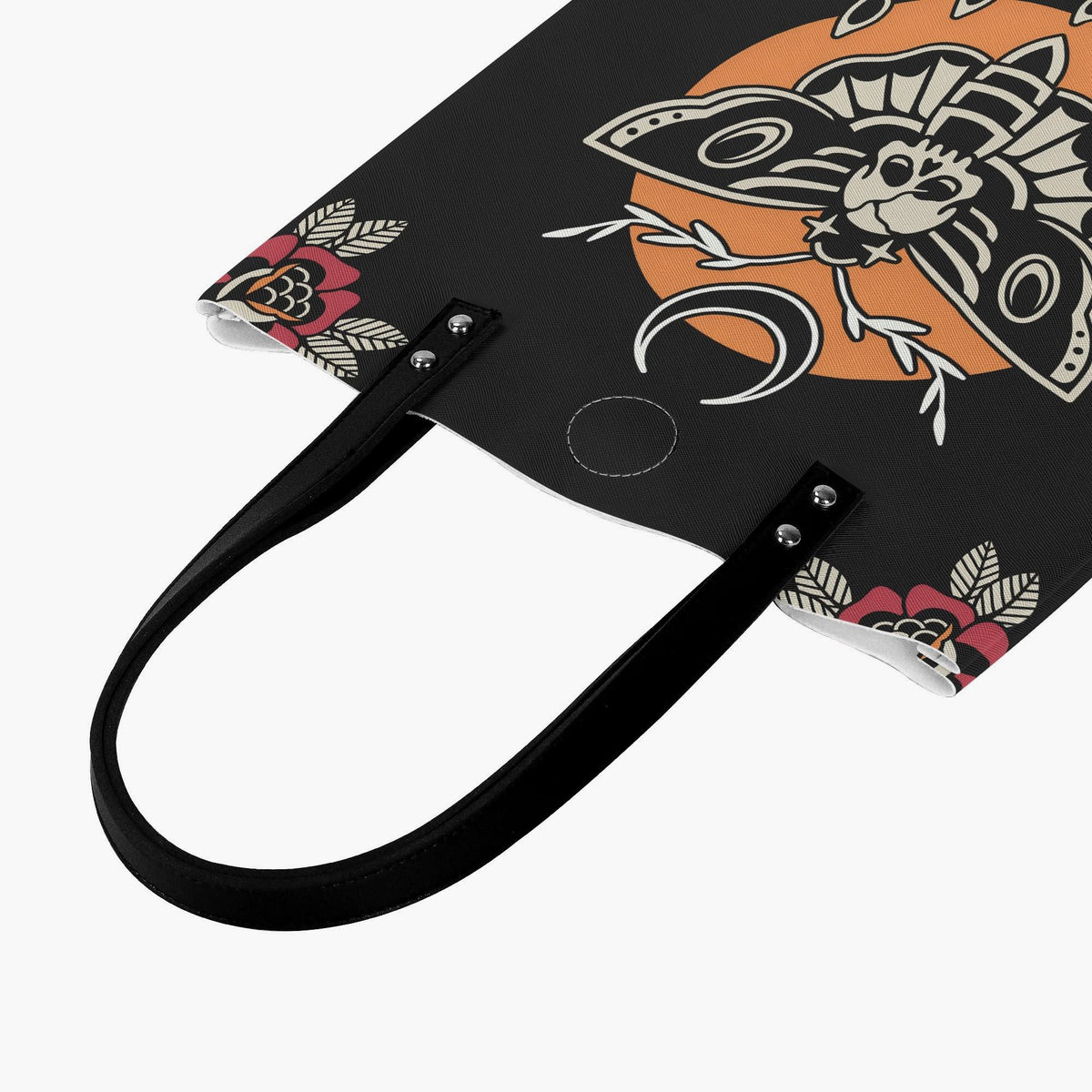 Death Moth Vintage Print - Leather Handbag