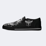 Surreal Death Moth&Skull - Slip On Shoes