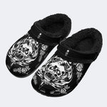 Scary Skull Art Print - Fur Lined Slippers/Sandals