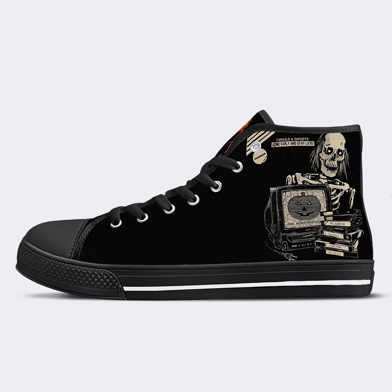 Unisex Halloween Totenkopf Druck - High Top Canvas