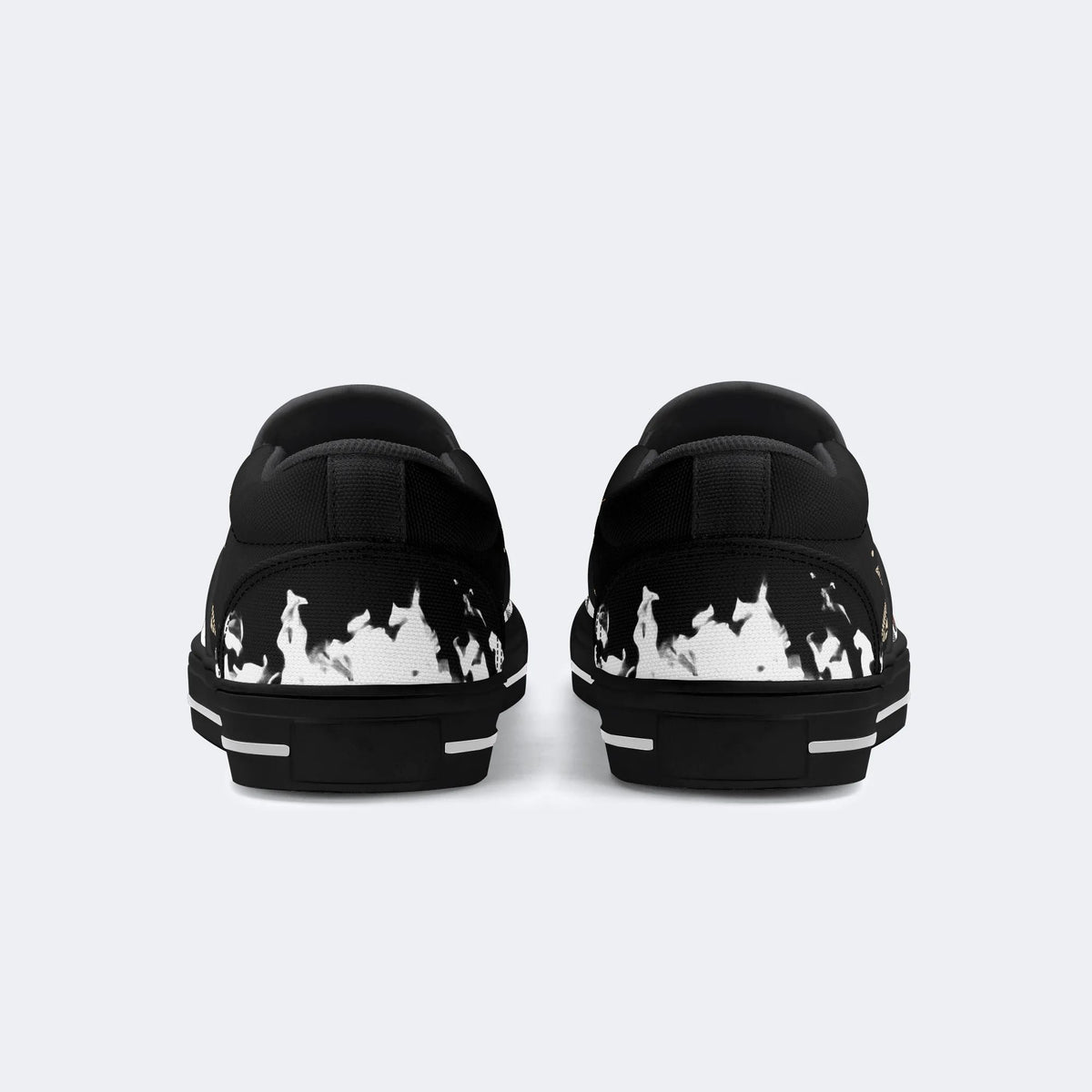 Heart Rose Butterfly Print - Slip On Shoes