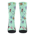 Green Spider Print - Crew Socks