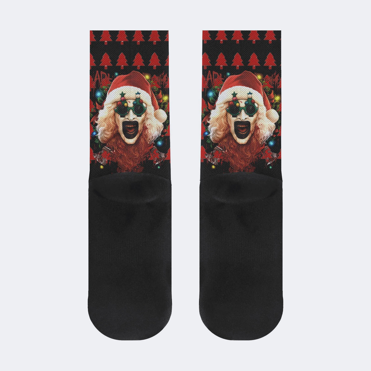 Horror Santa Claus Ghostface Print - Crew Socks