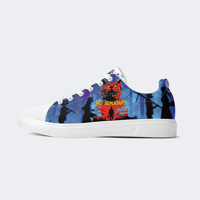 Unisex Retro PET SEMATARY Print - Skateboard Sneakers