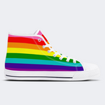 Gilbert Pride Flag High Top Canvas Shoes