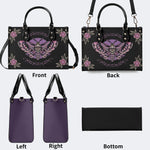 Purple Death Moth Print - Leather Handbag