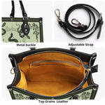 Inscribed Viper Print - Leather Handbag