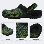 Green Zombie Swirl - Fur Lined Slippers/Sandals