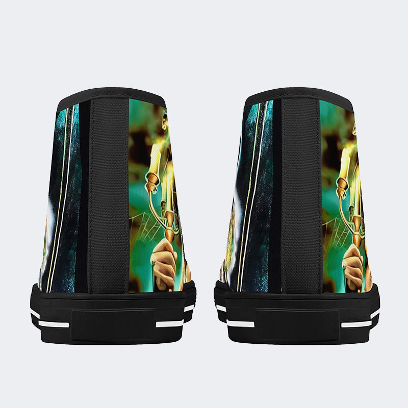 Horror Movie Vintage Graphic Print - High Top Canvas