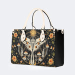 Retro Bohemian Sun Moon Star Moth - Leather Handbag