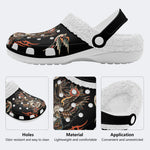 Old School Eagle&Snake&Skull Print - Fur Lined Slippers/Sandals