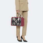 Inscribed Viper Print - Leather Handbag