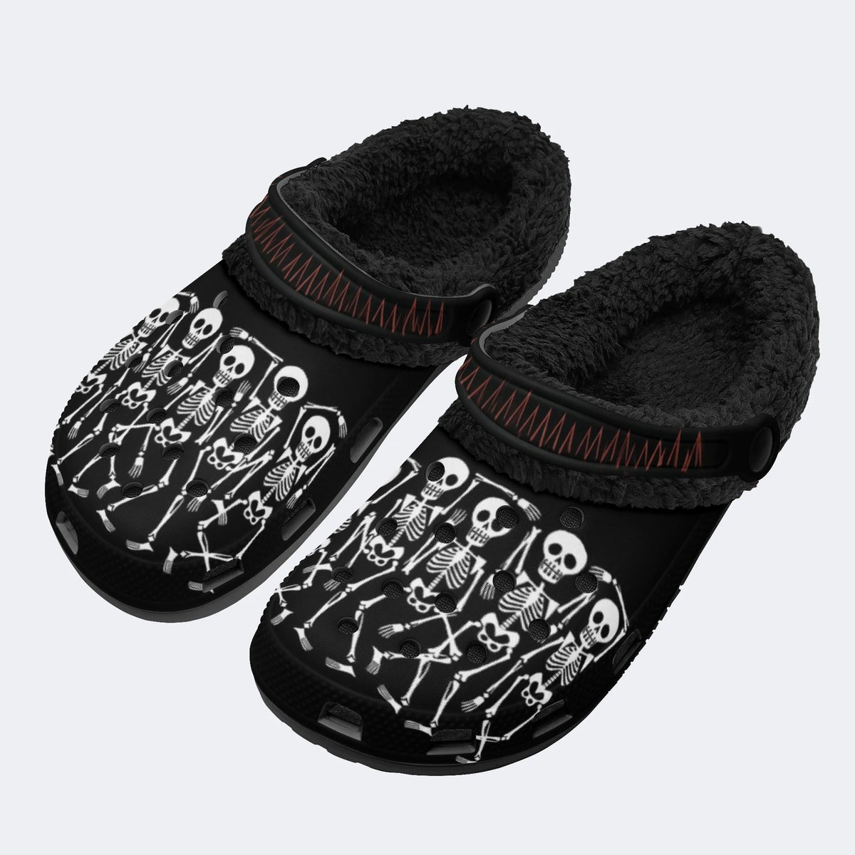 Grim Skeleton Crew - Fur Lined Slippers/Sandals