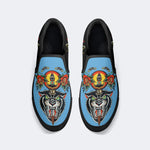 Black Panther And Sword Print - Slip On Shoes
