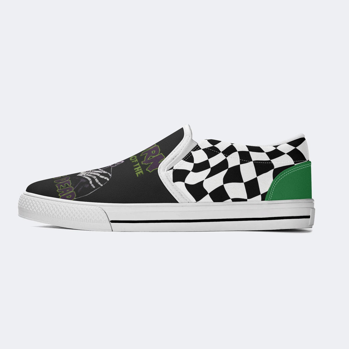 Horror Skull Graphic Print - Slip On Shoes