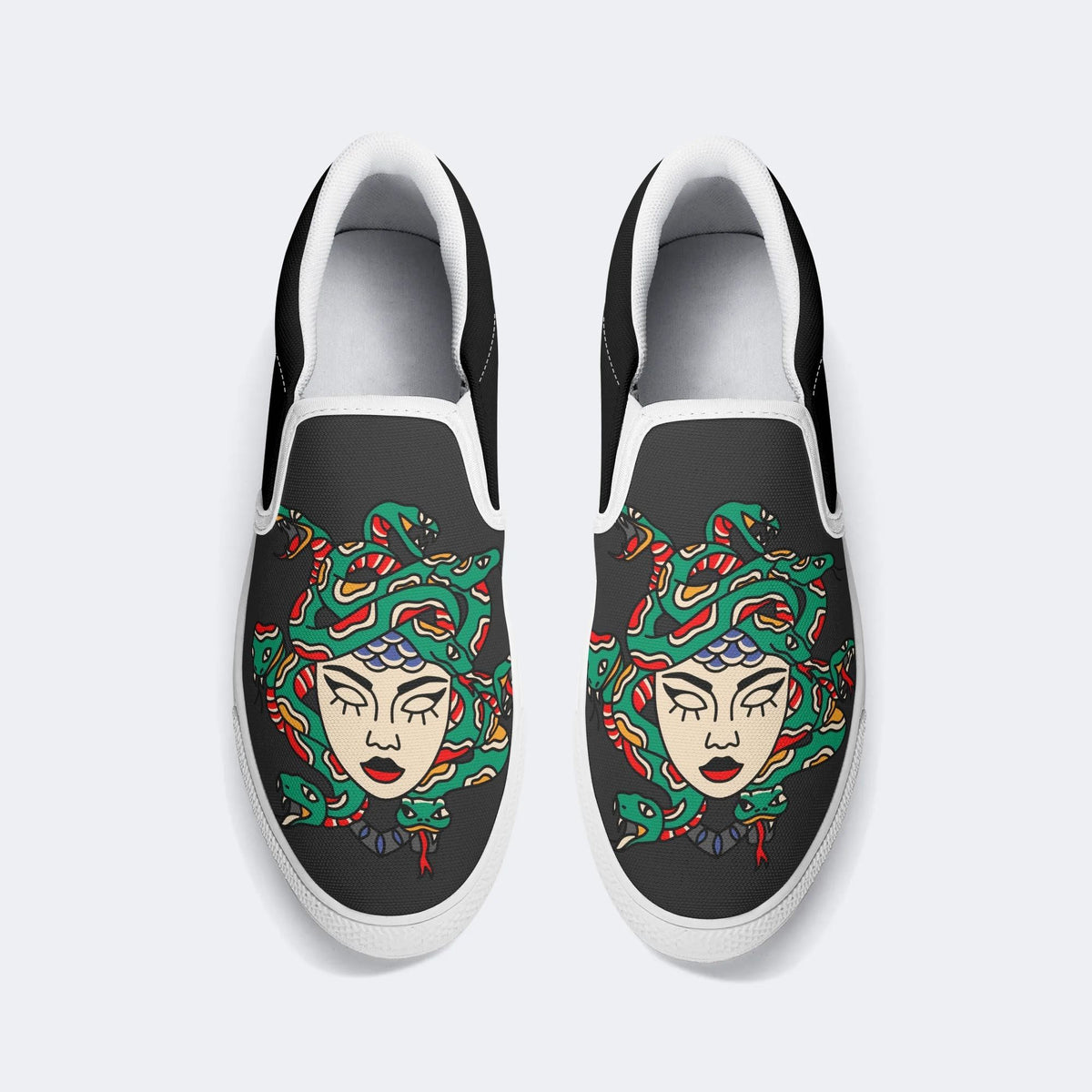 Medusa With Eyes Closed - Slip On Shoes