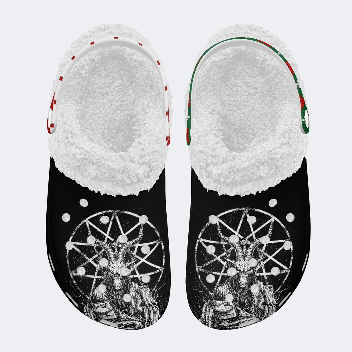 Horror Print - Fur Lined Slippers/Sandals