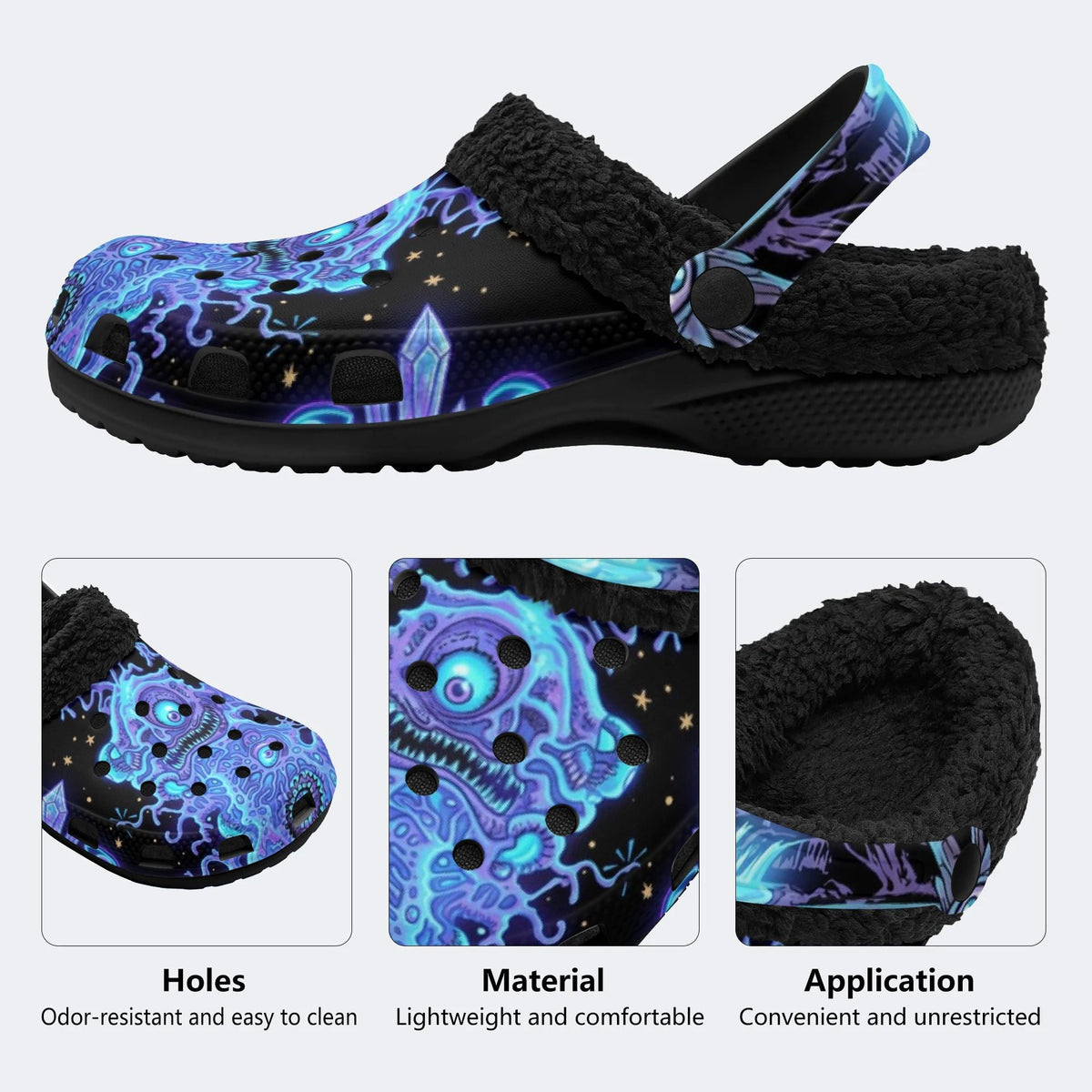 Neon Tentacle Monster - Fur Lined Slippers/Sandals