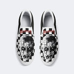 Unisex Black Metal Pinhead Print - Slip On Shoes