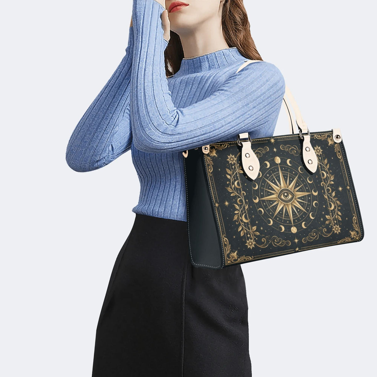All Seeing Eye Moon Print Handbag Factory Direct Sales