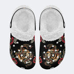 Classic Snake&Panther Print - Removable Fur Lined Slippers/Sandals