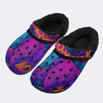 Psychedelic Purple Elephant - Fur Lined Slippers/Sandals