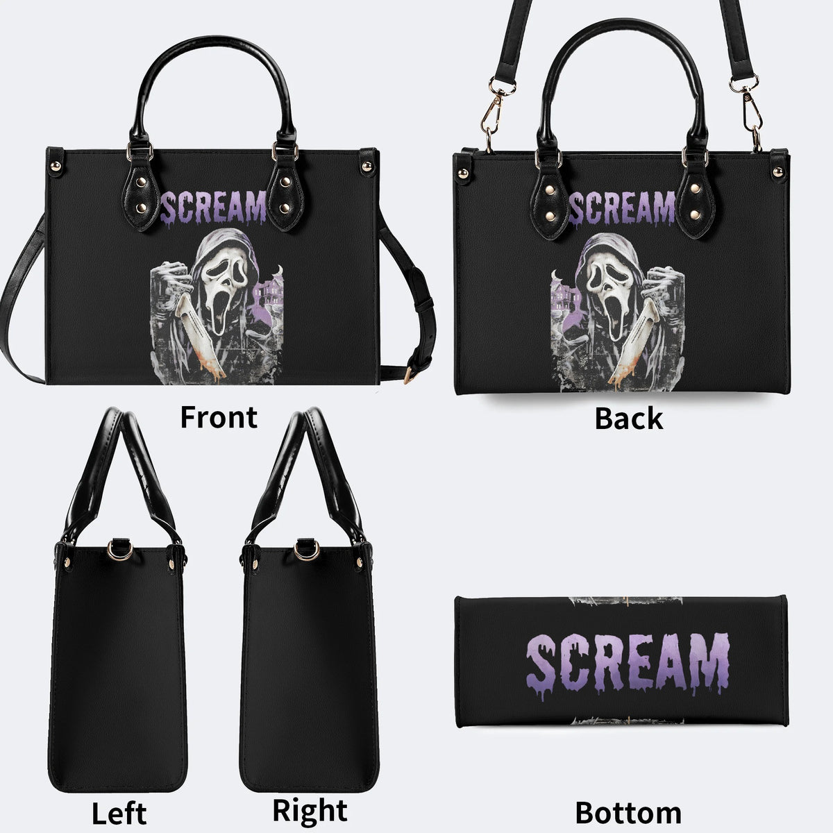 Horror Ghostface Print - Leather Handbag