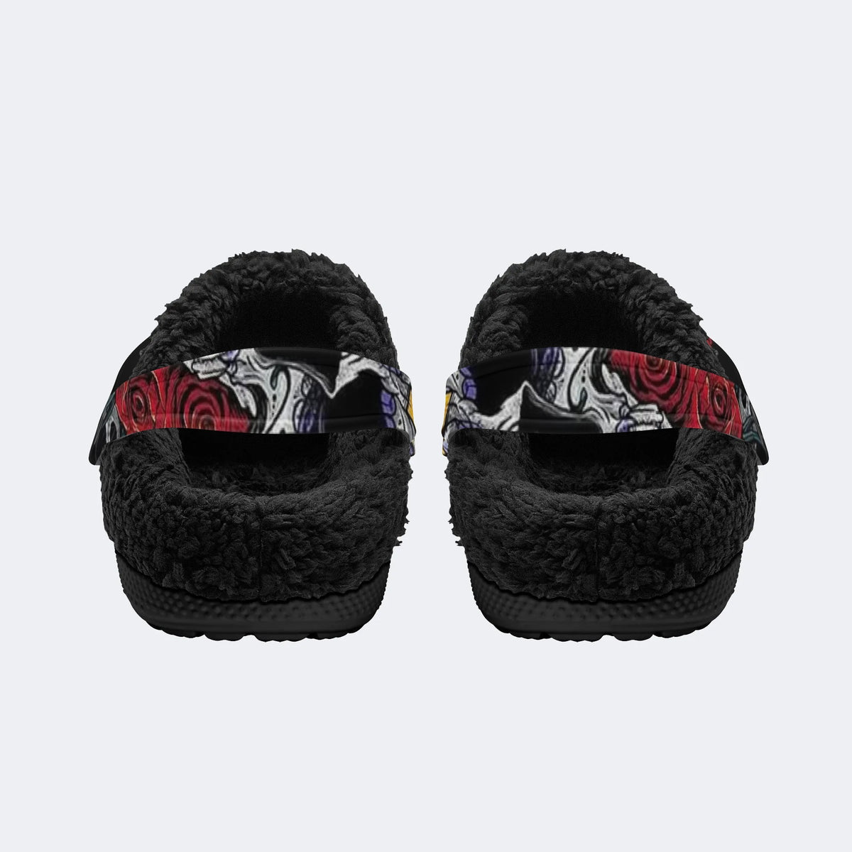 Vintage Tattoo Skull - Fur Lined Slippers/Sandals