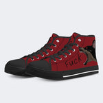 Unisex Schwarzer Hund Fuck Print - High Top Canvas